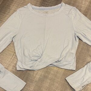 aerie twist front cropped long sleeve tee